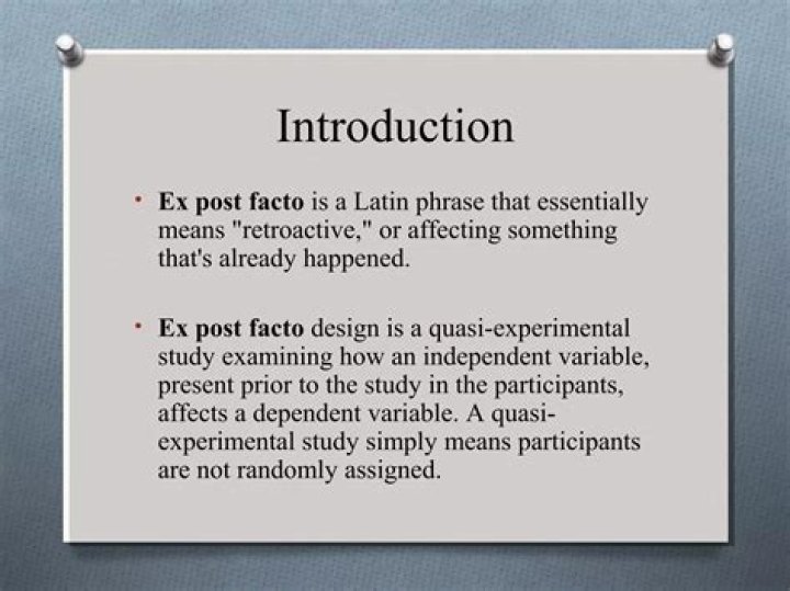 Ex post facto - How To Discuss