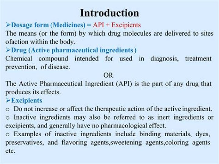Inert ingredients - How To Discuss