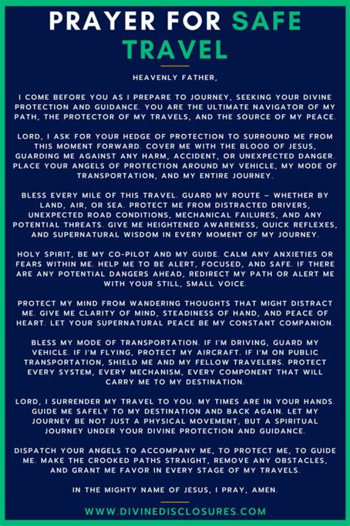 Prayer For Safe Travel - How To Discuss