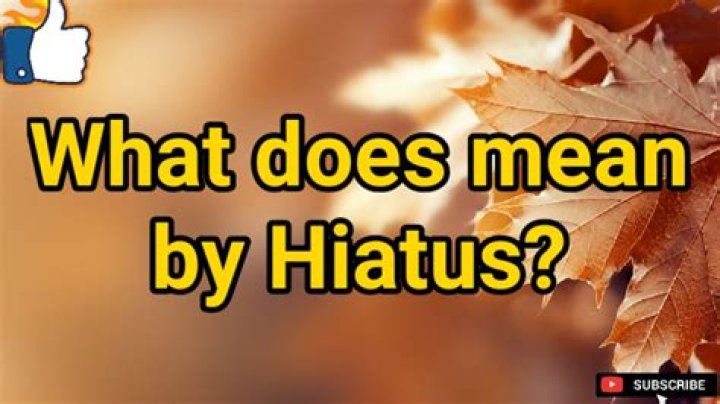 What Does Hiatus Mean - How To Discuss